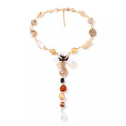 Alloy Dripping Oil Flower Resin Y-Shaped Necklace | Necklaces Daverri Fashions