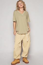POL V-Neck Half Sleeve T-Shirt | T-Shirts Daverri Fashions