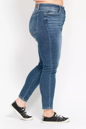 Judy Blue Full Size High Rise Button Fly Skinny Jeans Plus Size | Jeans Daverri Fashions