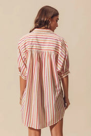 SO ME Multicolored Stripe Button Down Shirt | Daverri Fashions