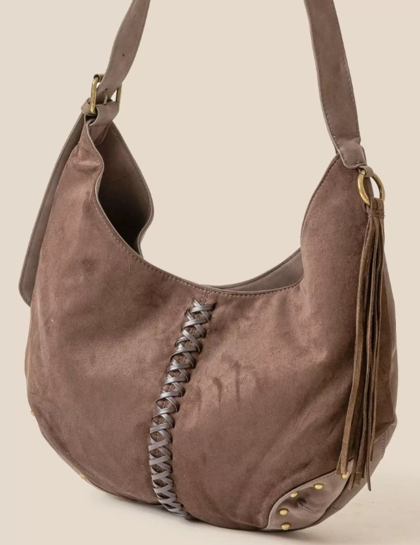 Braided Detail Hobo Shoulder Bag | Handbags Daverri Fashions