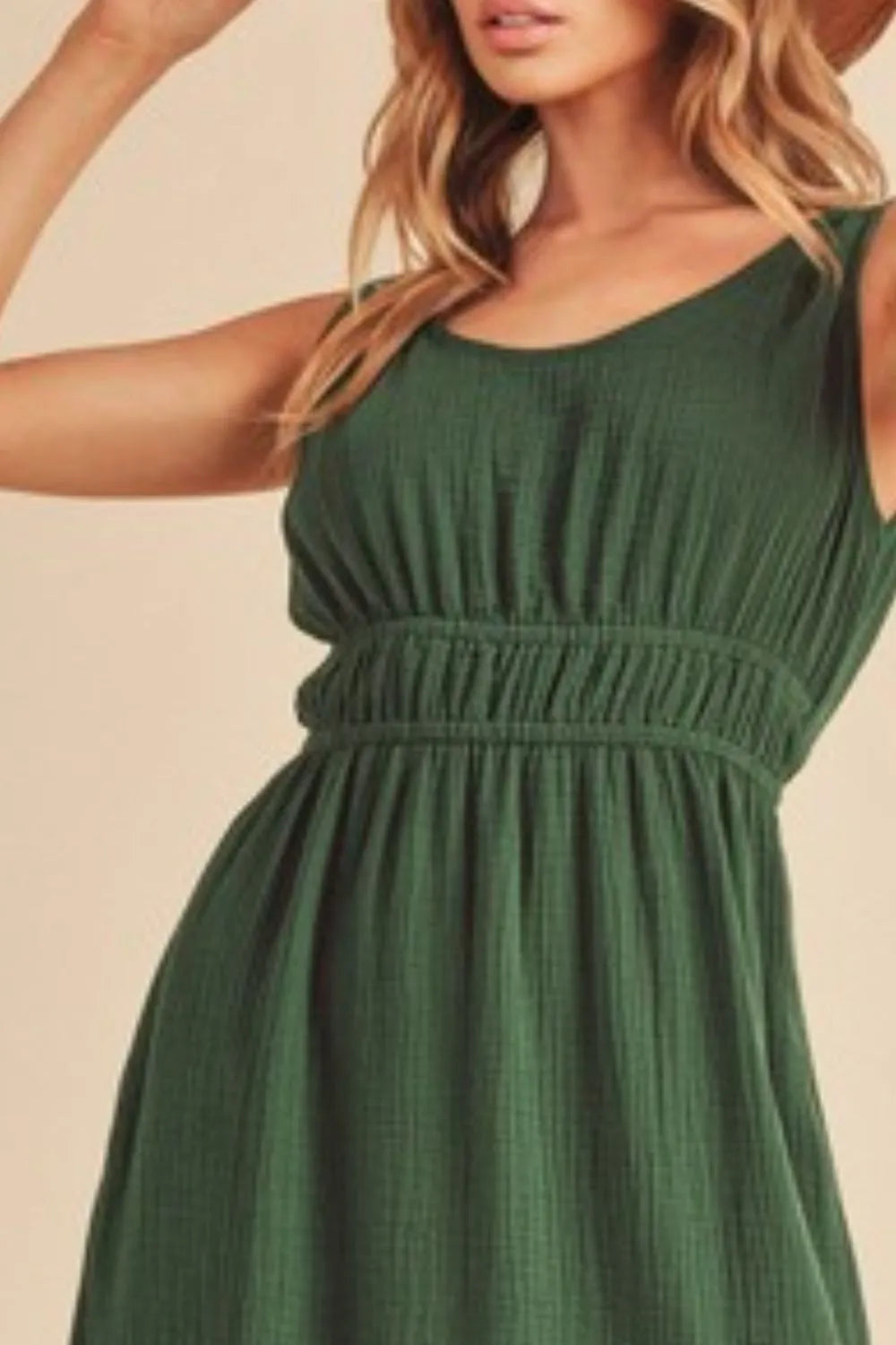 Aemi + Co Side Slit Round Neck Sleeveless Tank Dress | Daverri Fashions