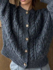 Cable Knit Button-Down Cardigan | Cardigans Daverri Fashions