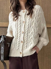 Cable Knit Button-Down Cardigan | Cardigans Daverri Fashions
