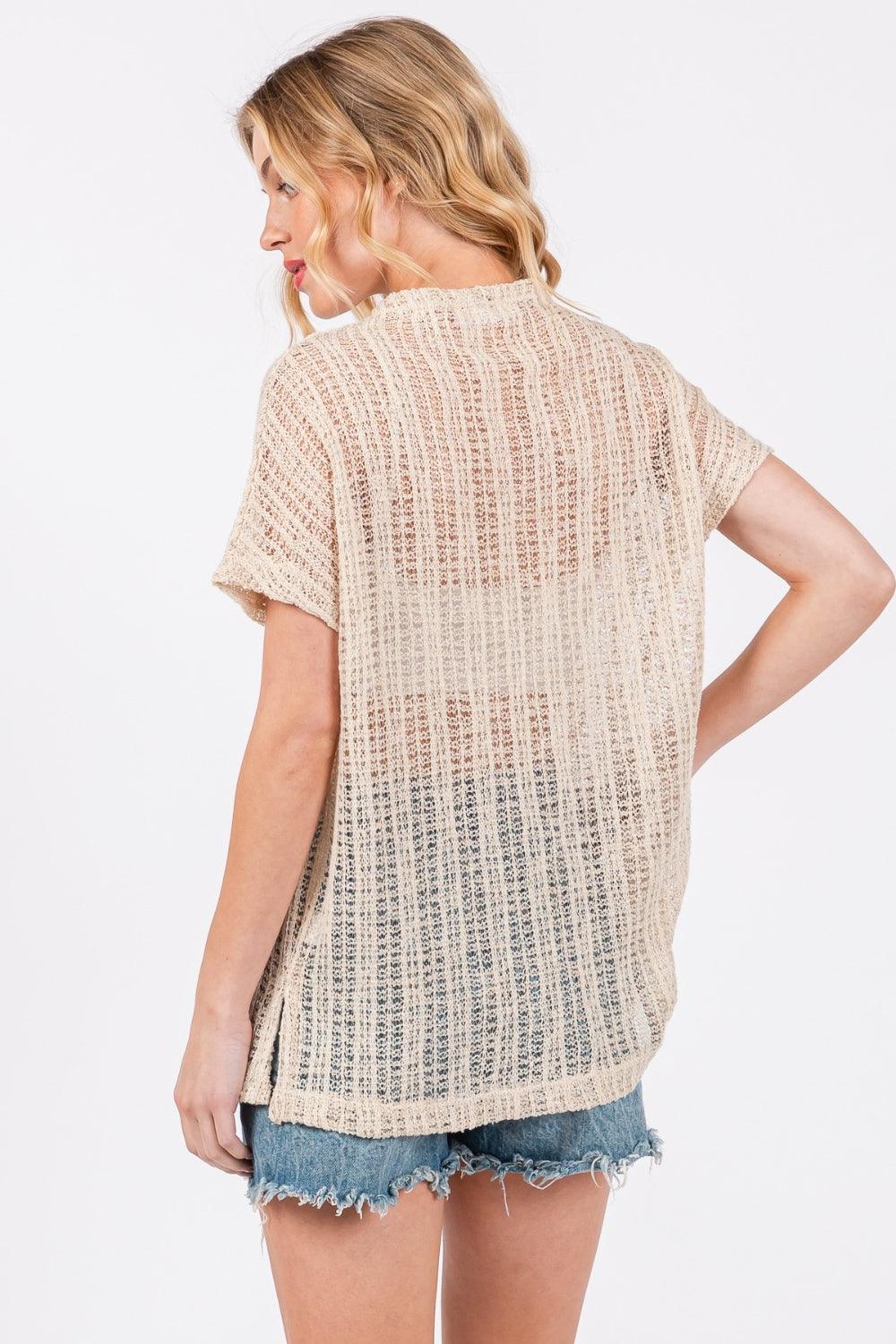 Ces Femme See Through Crochet Mock Neck Cover Up | Cover-Ups Daverri Fashions
