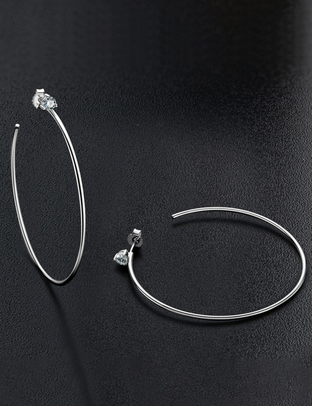 Silver One Size Adored 925 Sterling Silver Moissanite Hoop Earrings | Sterling Silver Earrings Daverri Fashions