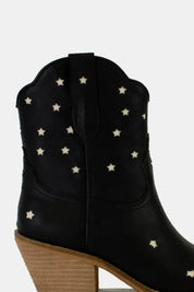 Beast Fashion Faux Leather Star-Shaped Cutouts Point Toe Boots | Boots Daverri Fashions