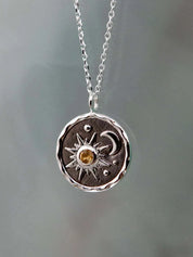 Alloy Inlaid Zircon Sun & Moon Necklace | Necklaces Daverri Fashions