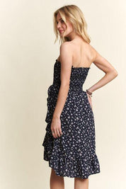 ADORA Smocked Floral Tube Dress with Pockets | Knee Length Dresses Daverri Fashions