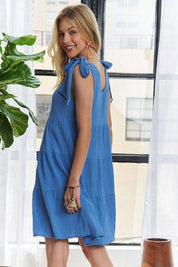 ADORA V-Neck Tie Shoulder Dress | Daverri Fashions