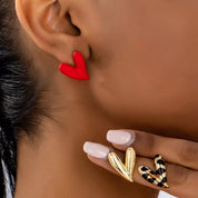 4 Pair Heart Stud Earrings | Earrings Daverri Fashions