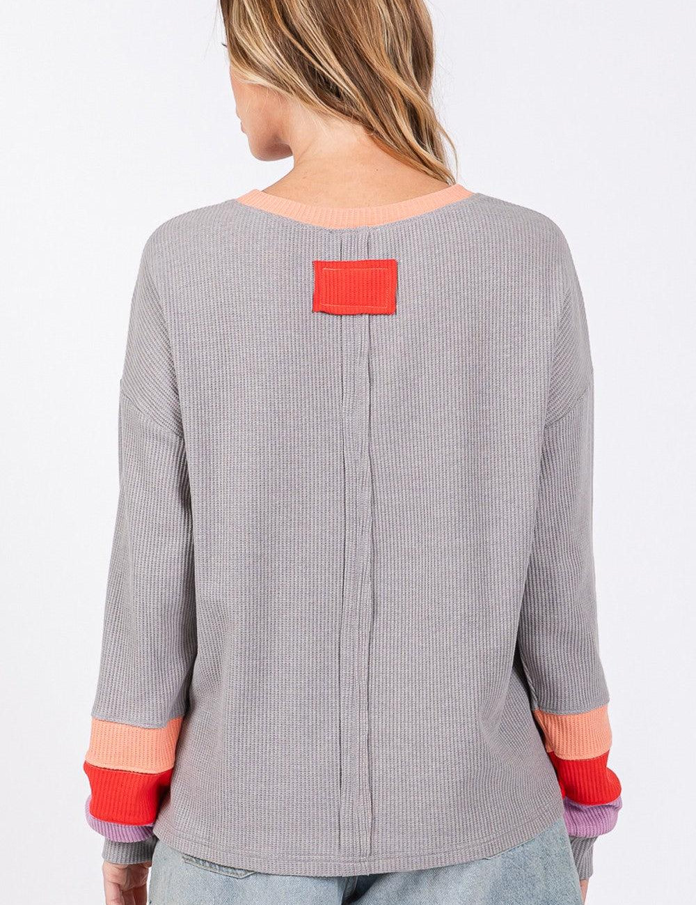 SAGE + FIG Color Block Waffle Knit T-Shirt | T-Shirts Daverri Fashions