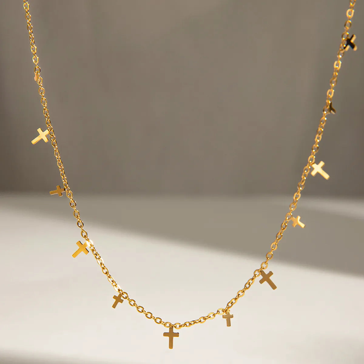 18K Gold-Plated Cross Necklace | Necklaces Daverri Fashions