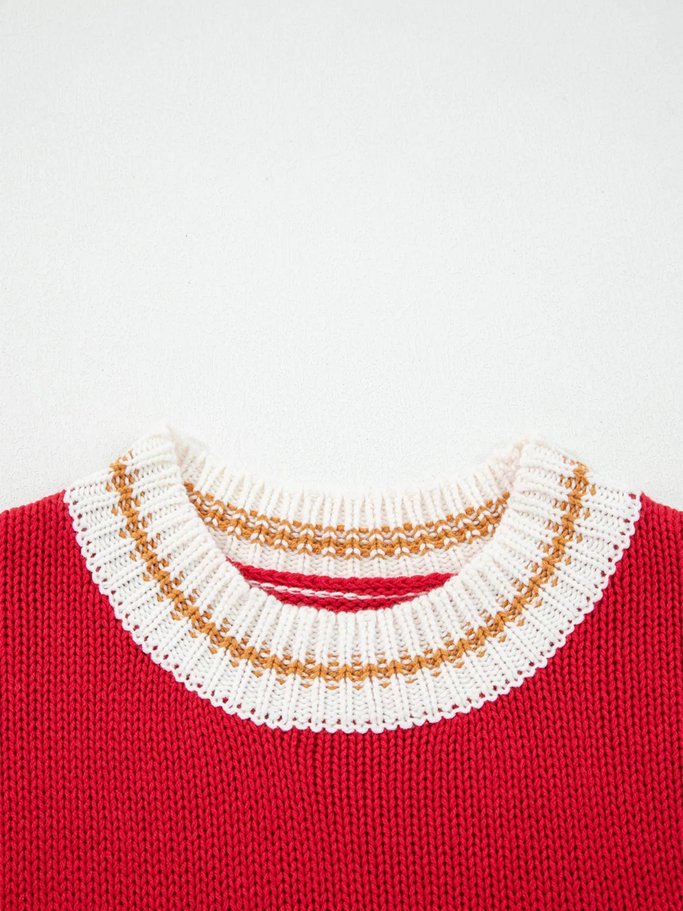 MERRY Contrast Edge Drop Shoulder Christmas Sweater | Sweaters Daverri Fashions