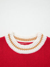 MERRY Contrast Edge Drop Shoulder Christmas Sweater | Sweaters Daverri Fashions