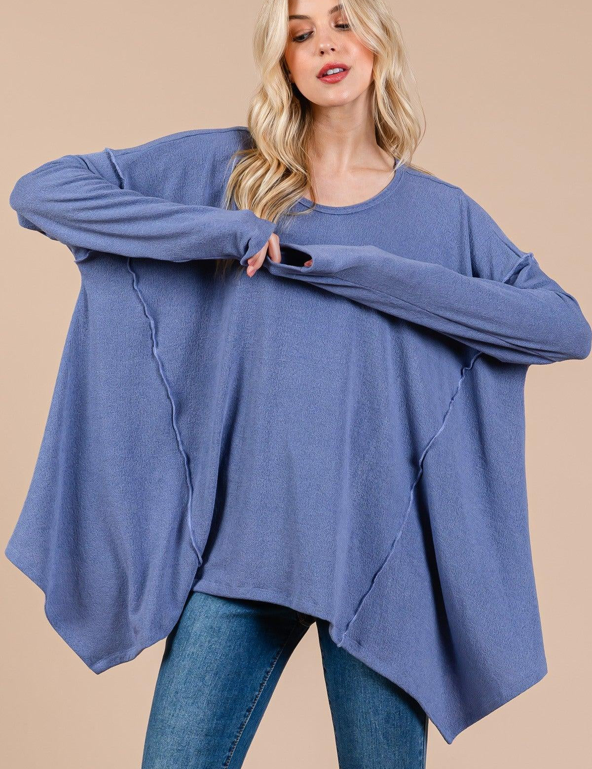Ces Femme Asymmetrical Long Sleeve top | Tops Daverri Fashions