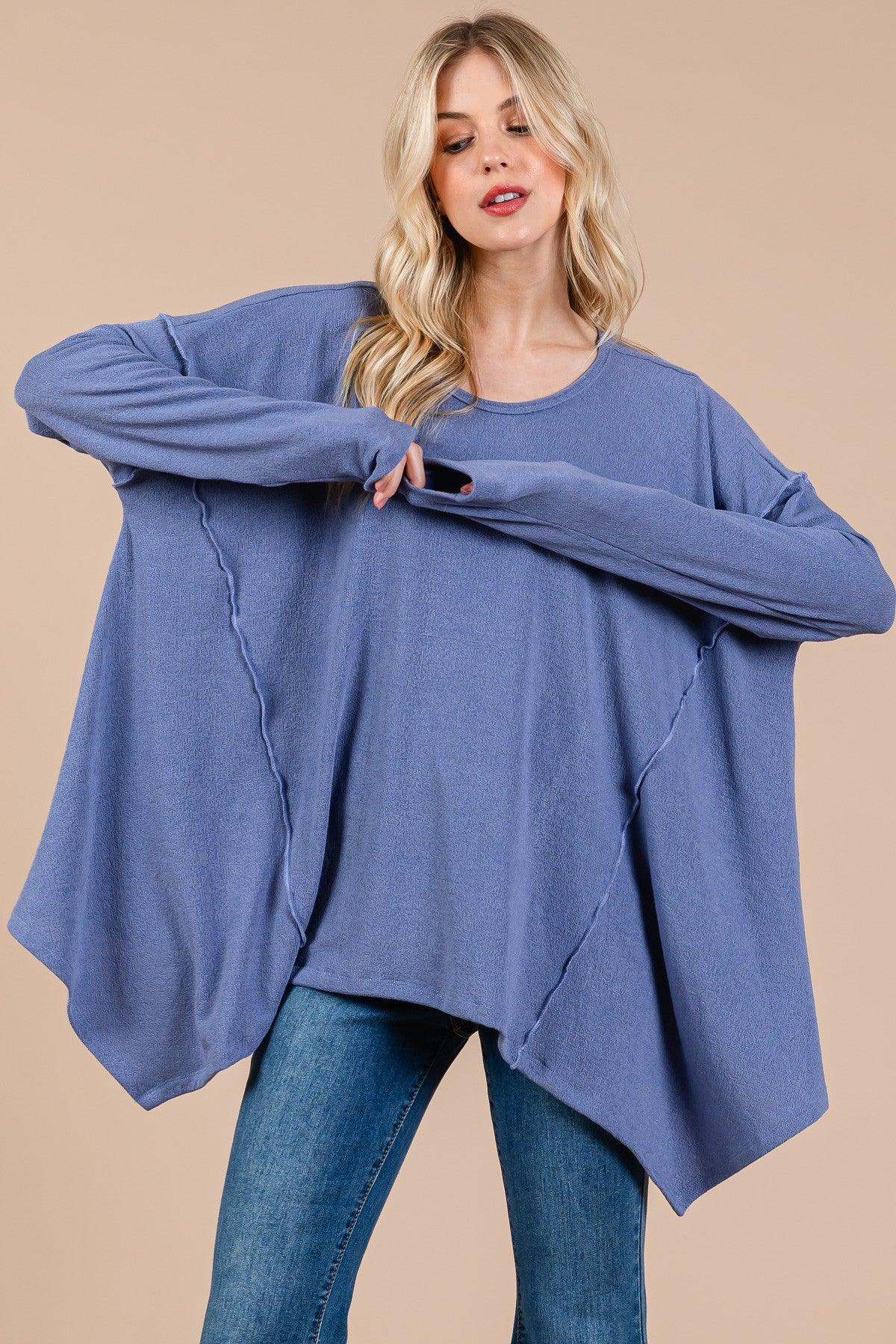 Ces Femme Asymmetrical Long Sleeve top | Tops Daverri Fashions