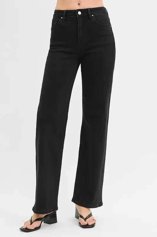 RISEN Full Size High Rise Wide Leg Jeans Plus Size | Daverri Fashions