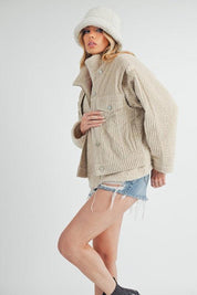 Aemi + Co Turtleneck Sherpa Jacket with Pockets | Jackets Daverri Fashions