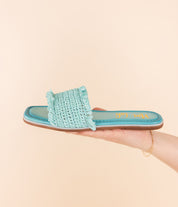 Juana Woven Sandals in Aqua Blue | Sandals Daverri Fashions