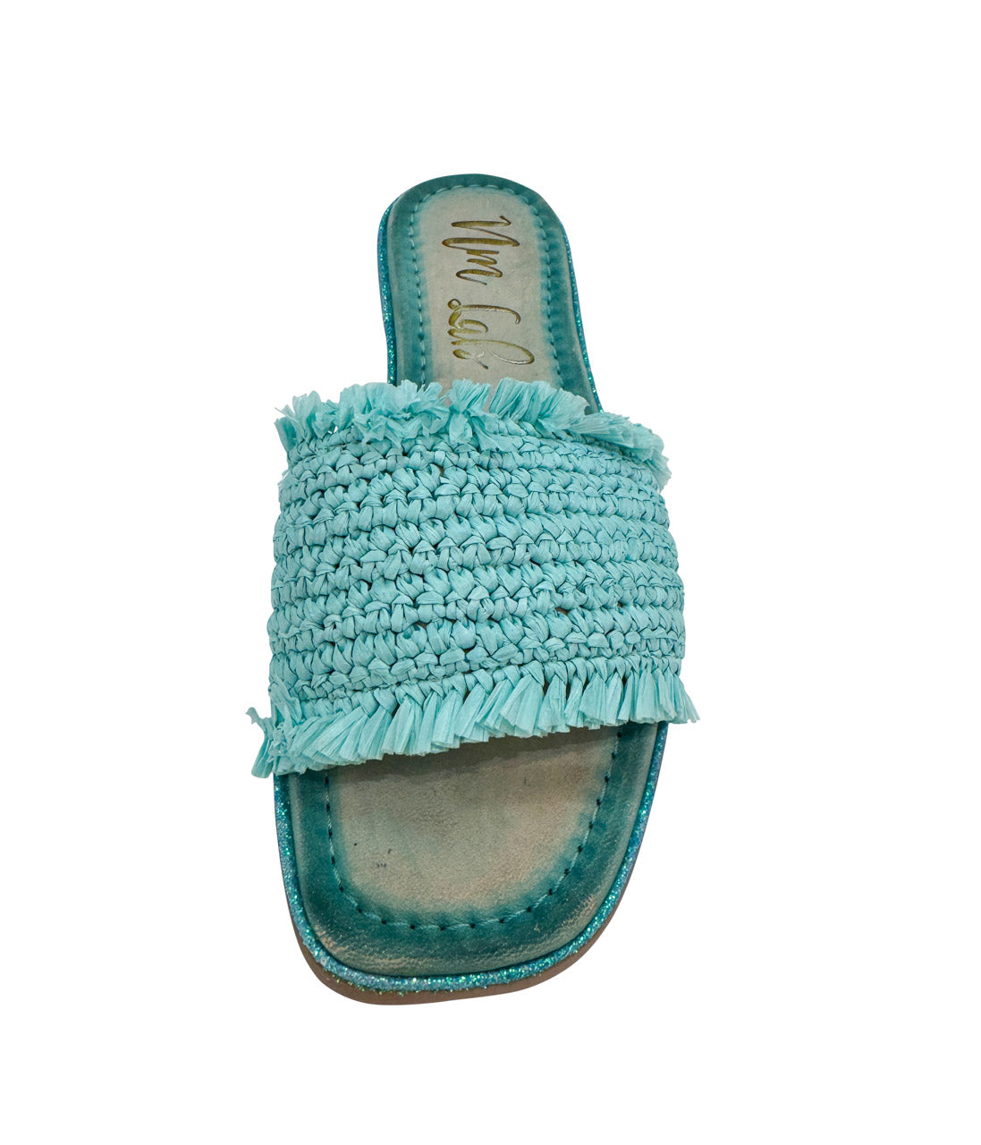 Juana Woven Sandals in Aqua Blue | Sandals Daverri Fashions
