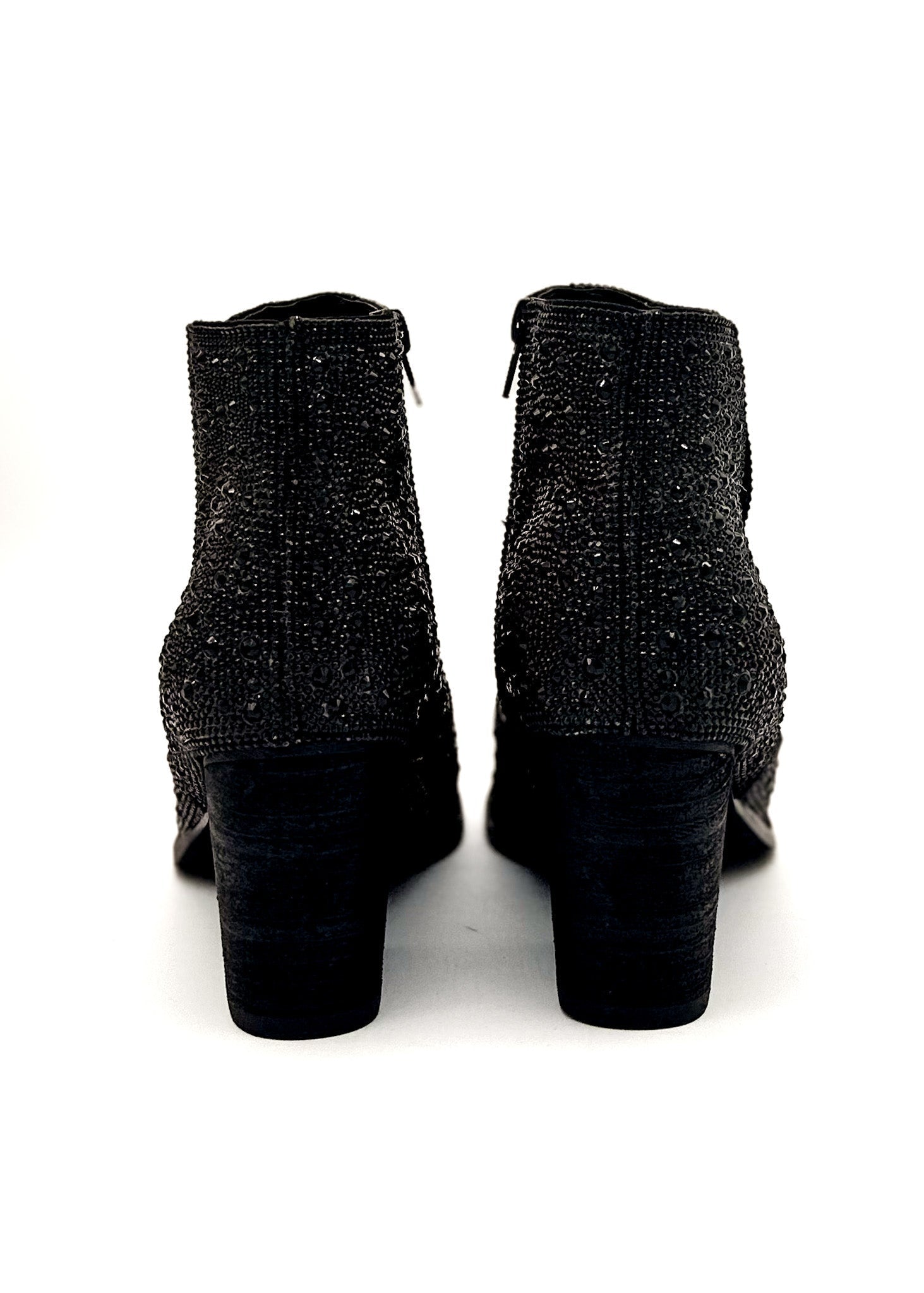 Shine Star Rhinestone Bootie in Black | Boots Daverri Fashions