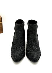 Shine Star Rhinestone Bootie in Black | Boots Daverri Fashions