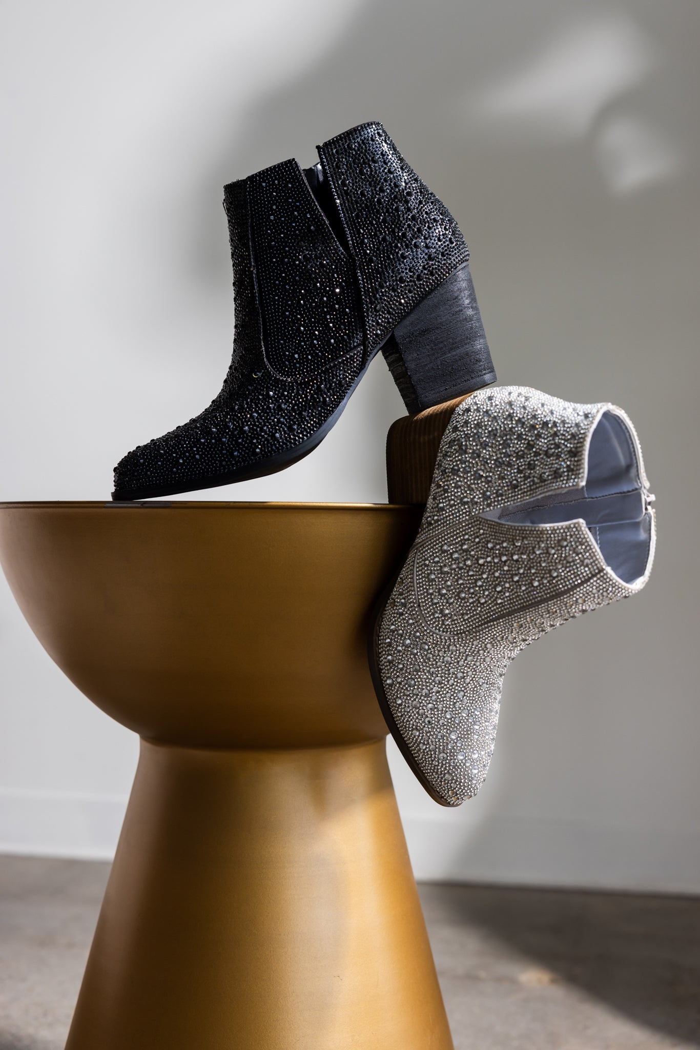Shine Star Rhinestone Bootie in Black | Boots Daverri Fashions