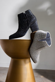 Shine Star Rhinestone Bootie in Black | Boots Daverri Fashions