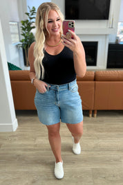 Judy Blue Stretch High Rise Cutoff Denim Shorts Plus Size | Shorts Daverri Fashions