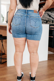 Judy Blue Stretch High Rise Cutoff Denim Shorts Plus Size | Shorts Daverri Fashions
