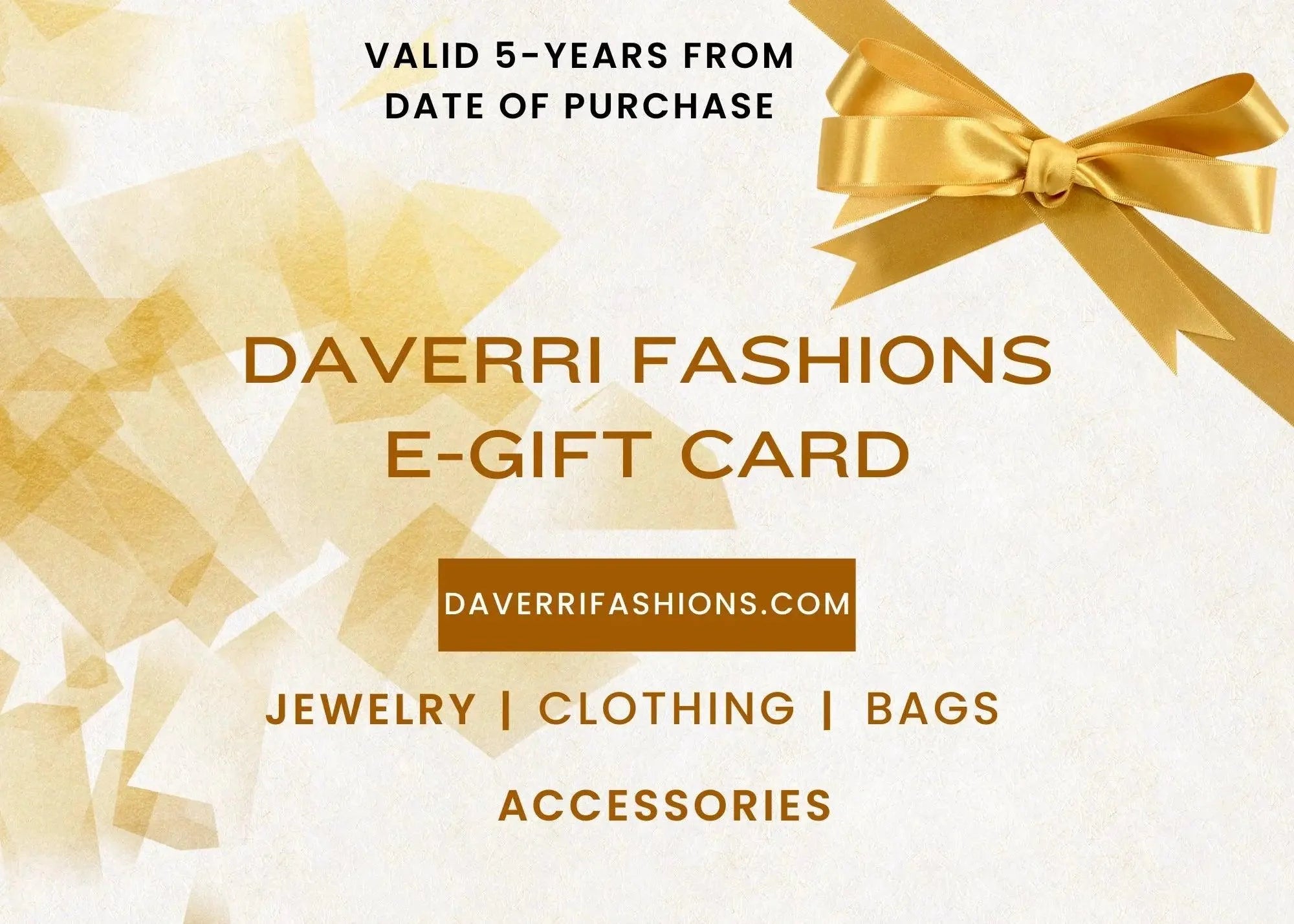 DAVERRI GIFT CARD DAVERRI FASHIONS