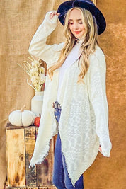 And The Why Textured Knit Fringe Hem Cardigan | Cardigans Daverri Fashions