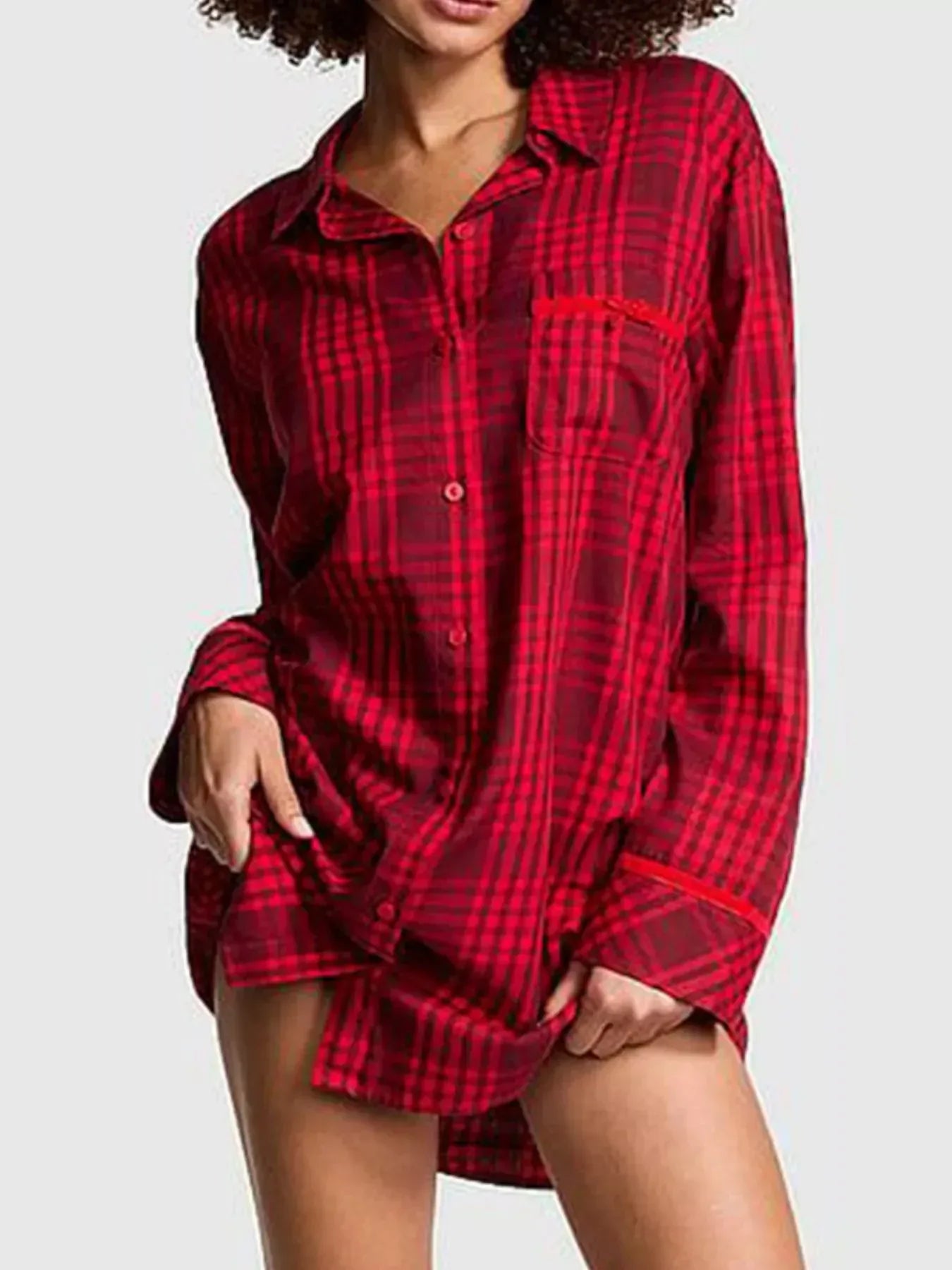 Striped Long Sleeve Button-Up Shirt - DAVERRI FASHIONS