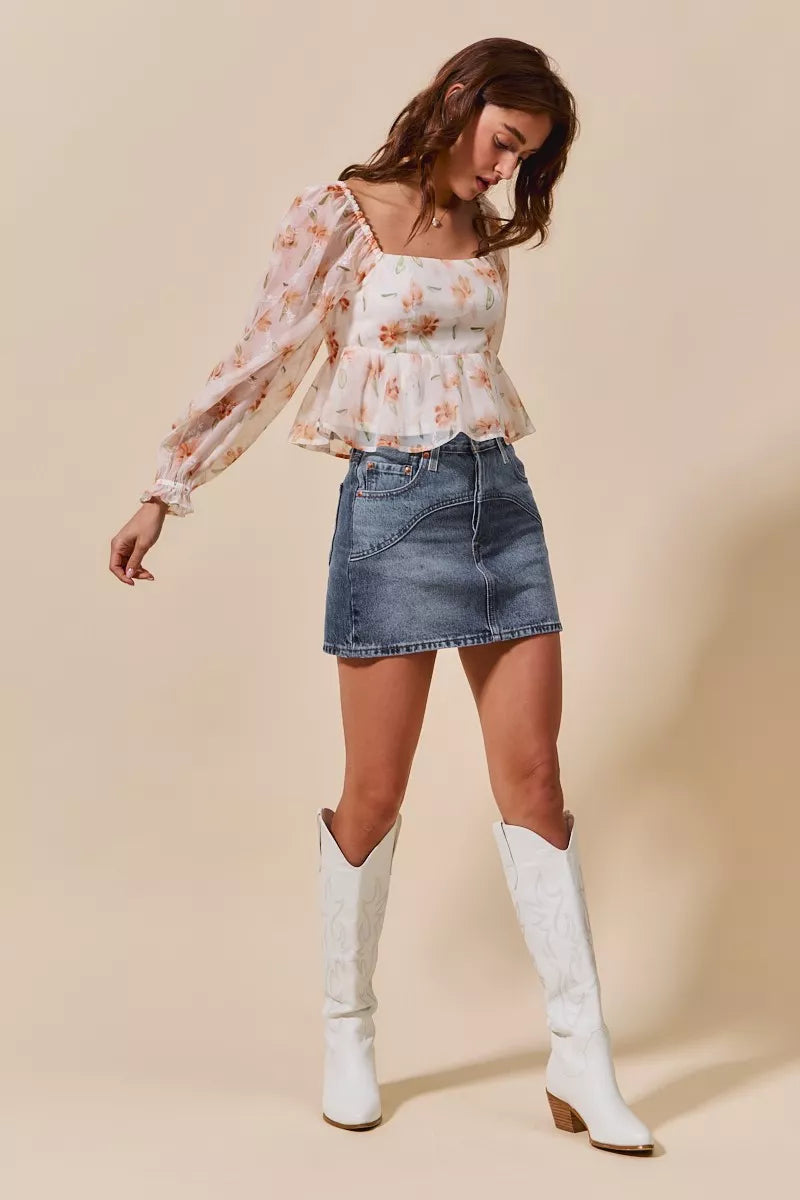 SO ME Washed Denim Mini Skirt with Pockets | Skirts Daverri Fashions
