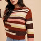 Annie Wear Color Block Round Neck Long Sleeve Sweater - DAVERRI FASHIONS