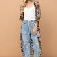And The Why Leopard Kimono Open Front Longline Cardigan Leopard Cardigans