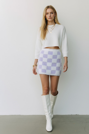 Fuzzy Checkered Skirt