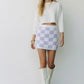 Fuzzy Checkered Skirt - DAVERRI FASHIONS