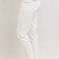White Judy Blue high-waist jeans with straight-leg cut and rolled cuffs