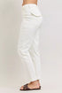 White Judy Blue high-waist jeans with straight-leg cut and rolled cuffs