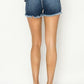 RISEN Raw Hem Denim Shorts with Pockets - DAVERRI FASHIONS