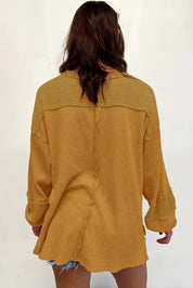 Exposed Seam Round Neck Long Sleeve Sweatshirt | Daverri Fashions