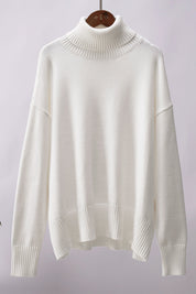 Turtle Neck Dropped Shoulder Sweater | Sweaters Daverri Fashions