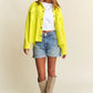 J.NNA Snap Down Long Sleeve High Low Shacket Shackets