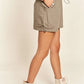 ADORA Drawstring Skort with Pockets: khaki cargo shorts style