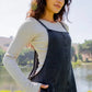 Mono B Drawstring Waist Spaghetti Strap Overalls with Pockets Black