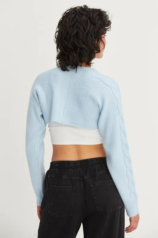 HYFVE Cable-Knit Tie-Front Shrug | Daverri Fashions