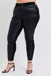 Judy Blue Plus Size HW Faux Leather Skinny Pants | Pants Daverri Fashions