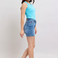 Judy Blue Full Size 2 Button Denim Shorts with Pockets Plus Size Denim Shorts